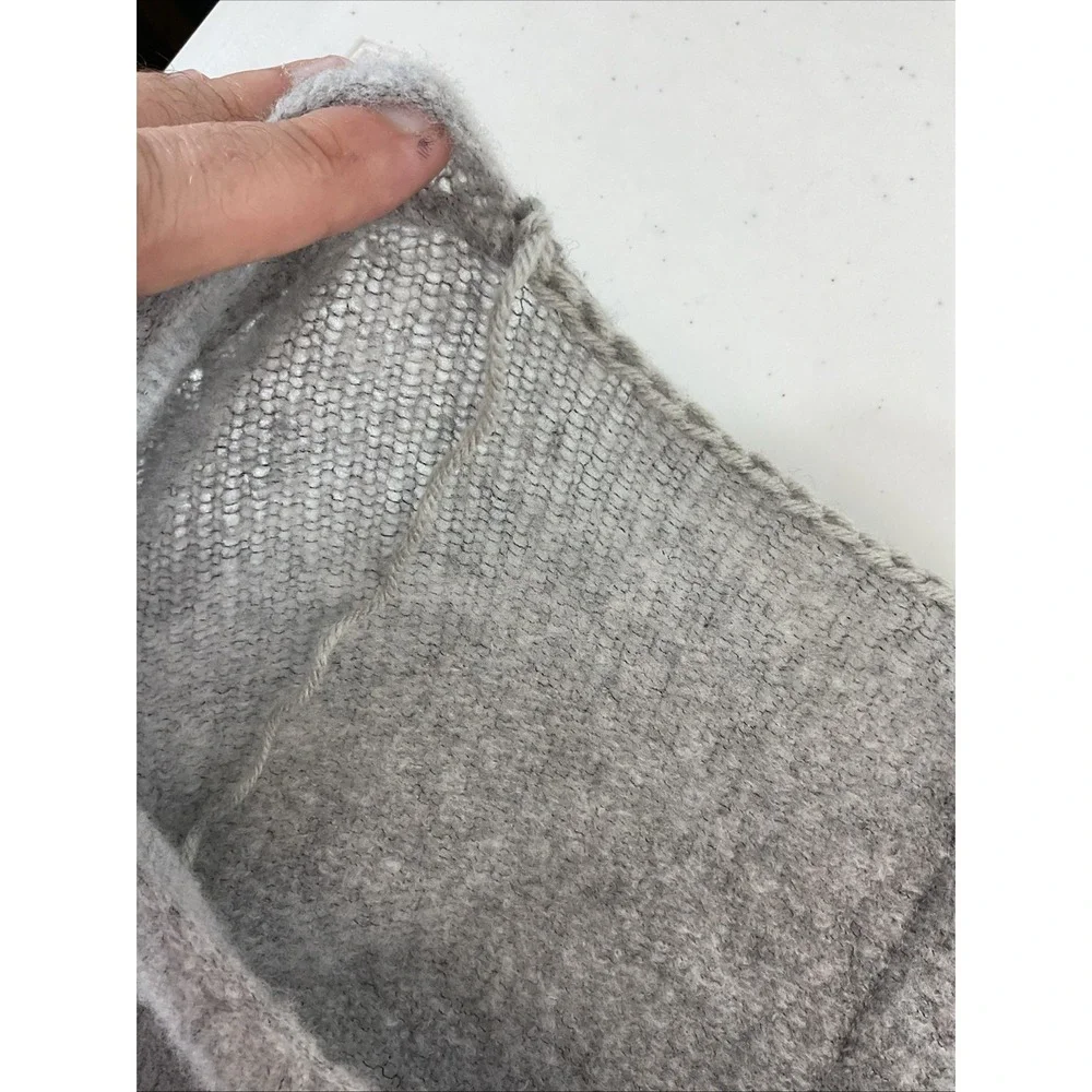 GRIZAS Oversized Boxy Lagenlook colorblock Blue Gray wool‎ blend Sweater size LG